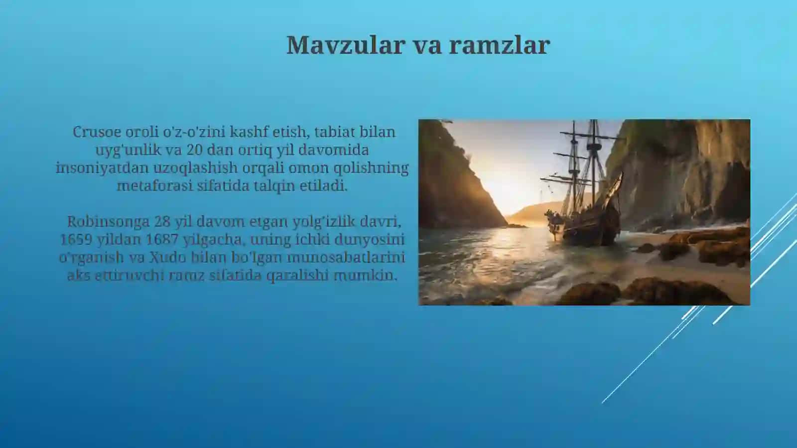 Daniel Defo ning "Robinzon Kruzo" romani 3