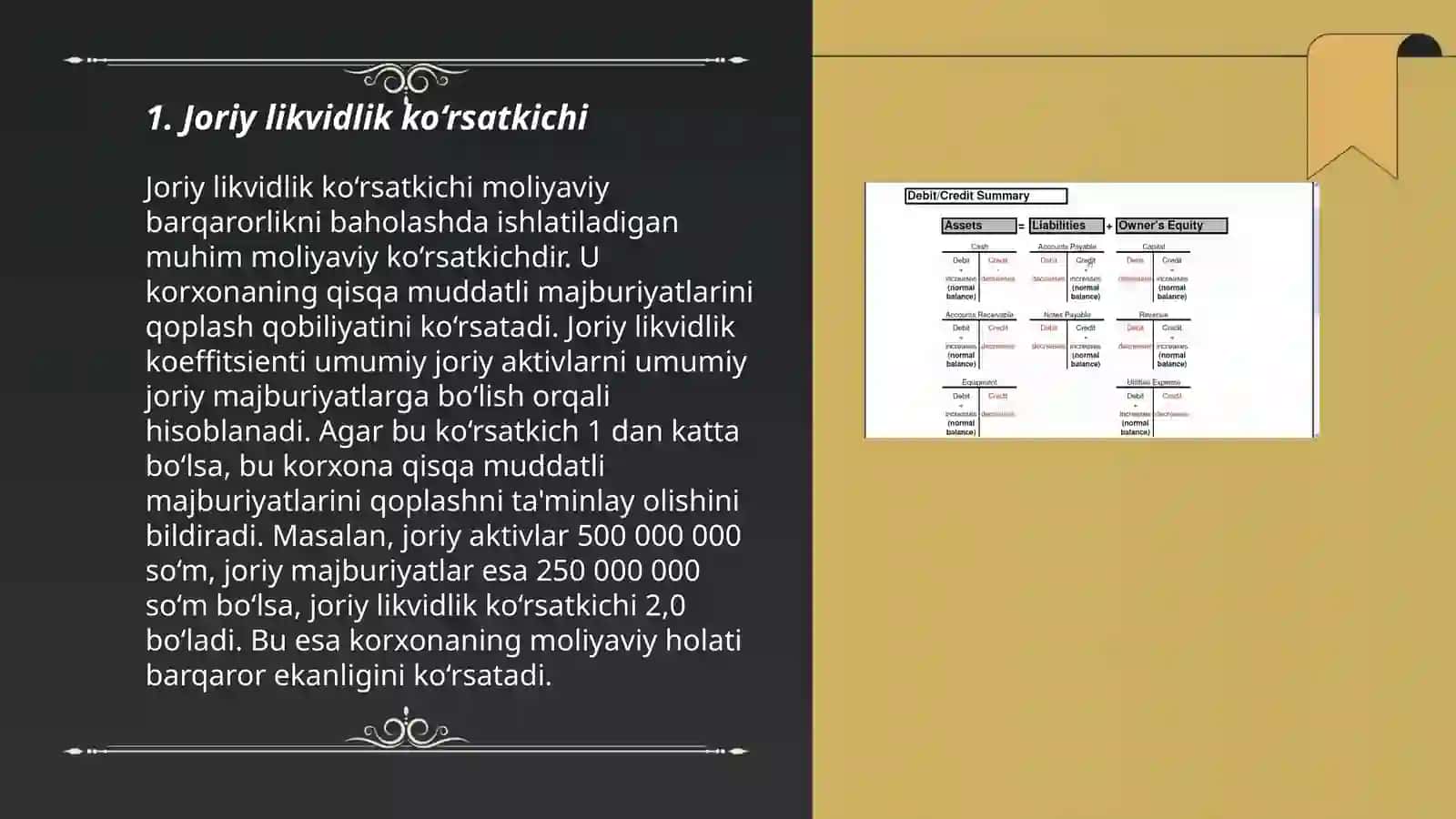 Joriy likvidlik ko‘rsatkichi 3