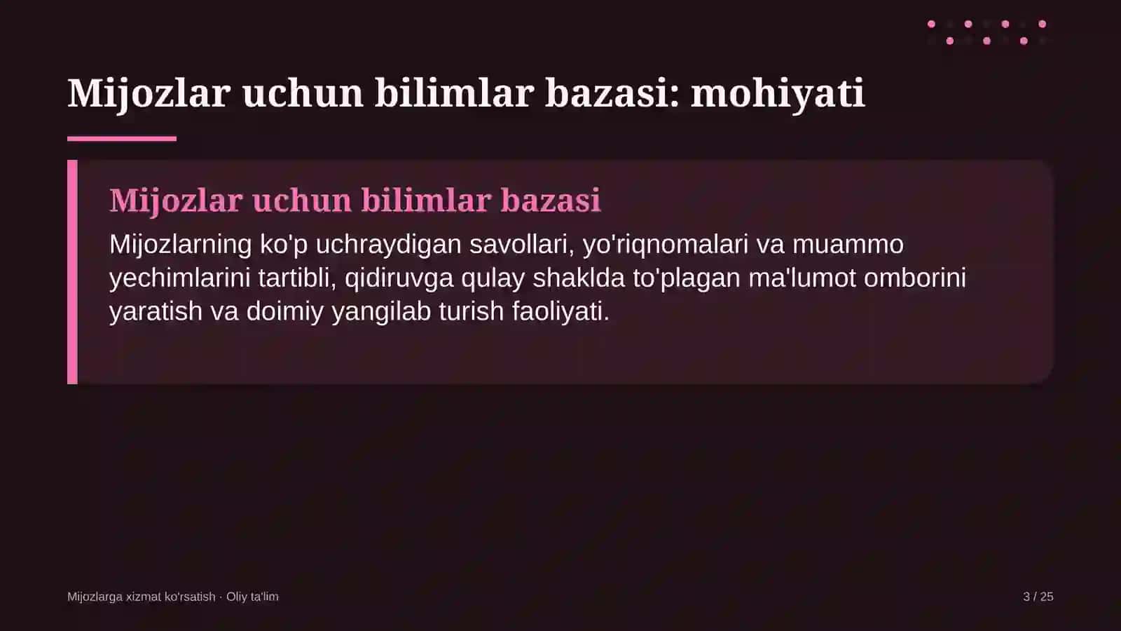 shakar sanoatida mijozlar uchun bilimlar bazasini yaratish 7482 3
