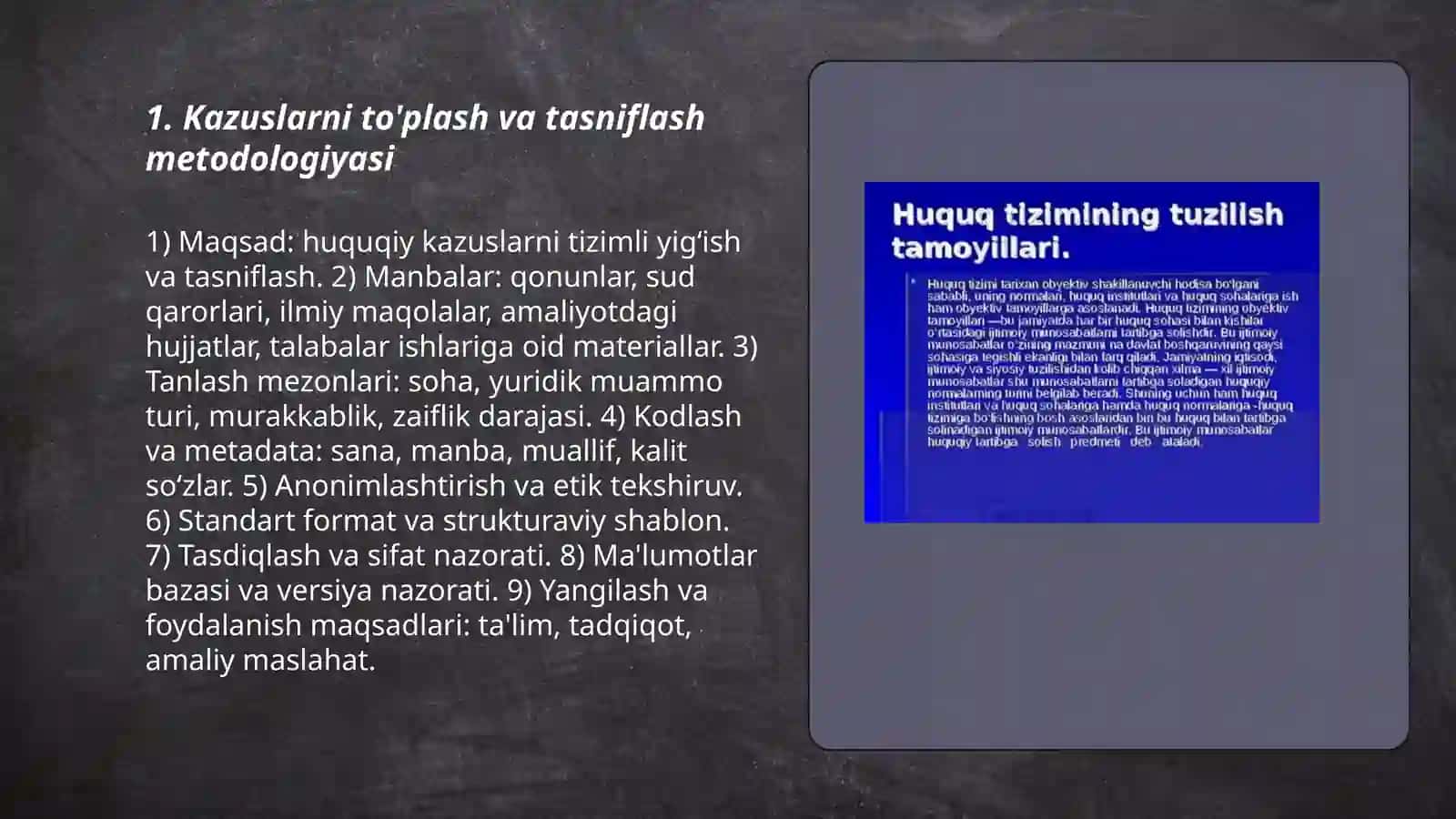 Kazuslarni to'plash va tasniflash metodologiyasi 3