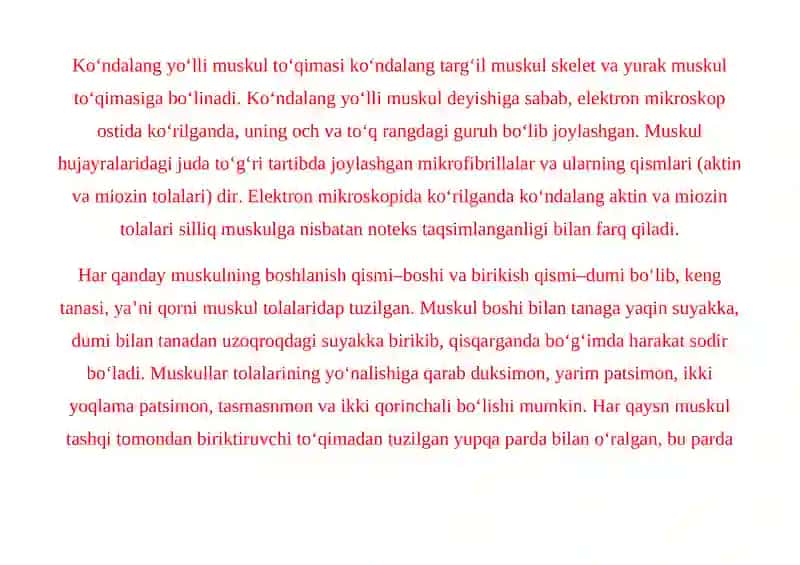 MUSKULLARNING TUZILISHI, FIZIOLOGIYASI, GIGIENASI VA YOSH XUSUSIYATLARI 3