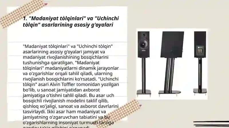 Avlonining "Madaniyat tòlqinlari" maqolasi va E.Toffflerning"Uchunchi tòlqin asarini qiyosiy tahlil etish 3