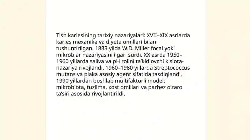 Tish keriesining kelib chiqishi va rivojlanish nazariyasi 3