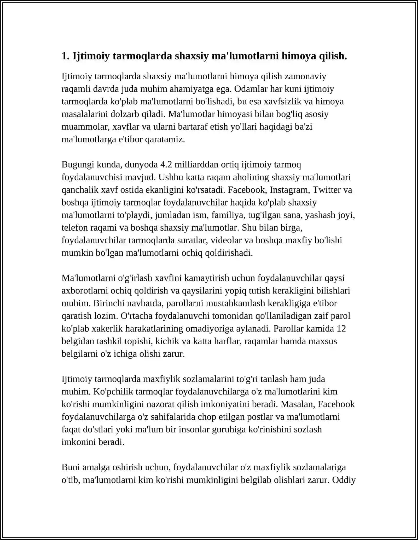 MEDIA MAKONDA IJTIMOIY TARMOQLARDA XAVFSIZLIK VA TURLI TANQIDLAR 3
