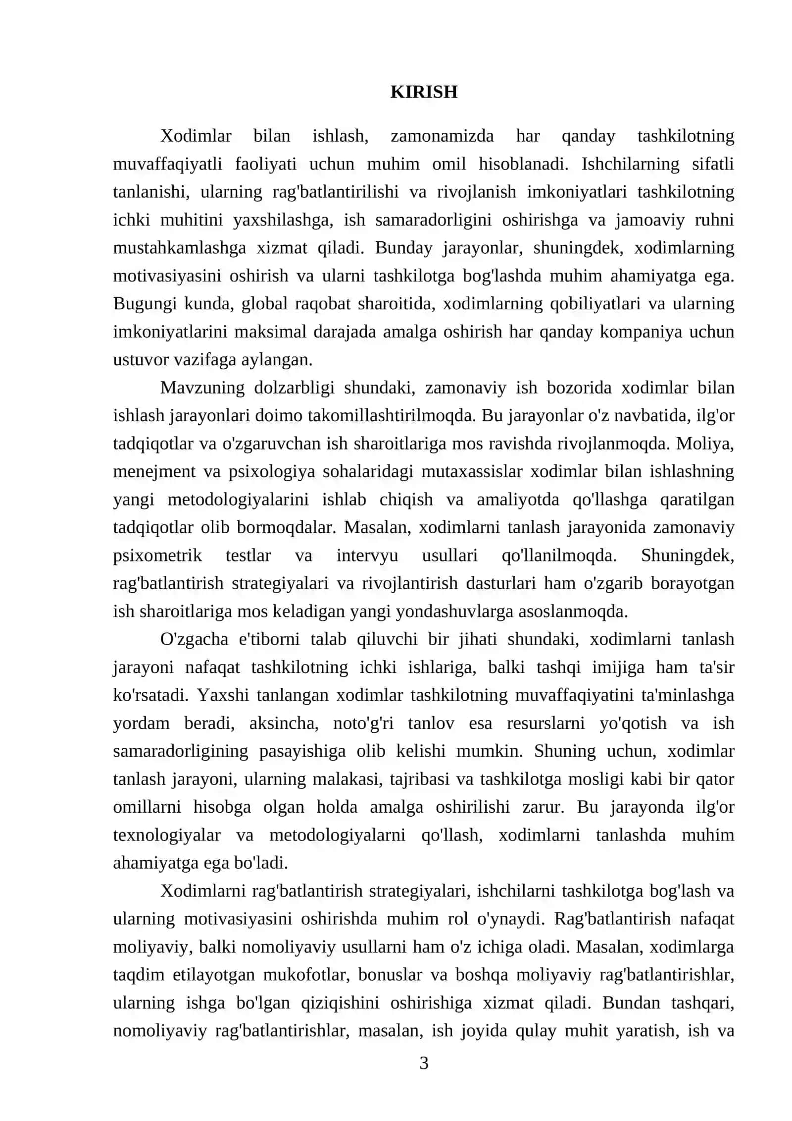 Xodimlar bilan ishlash: tanlash, rag'batlantirish, rivojlantirish 3