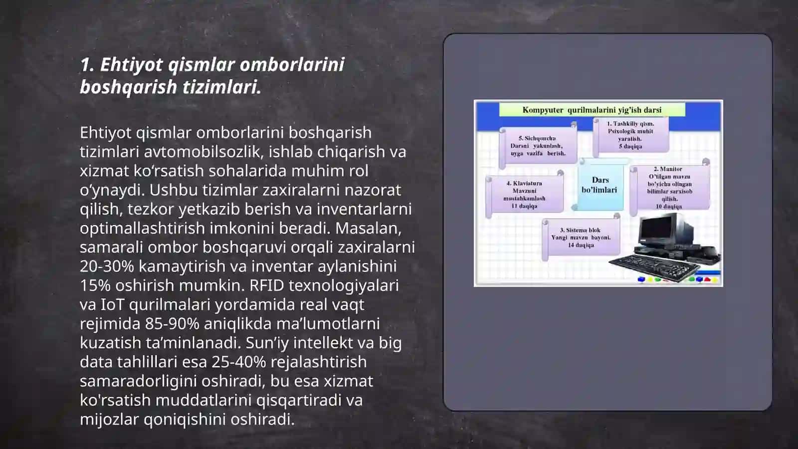 Avtomobil texnikasini ishlab chiqish korxonasida ehtiyot qism omborlarini ishini tashkil etish 3
