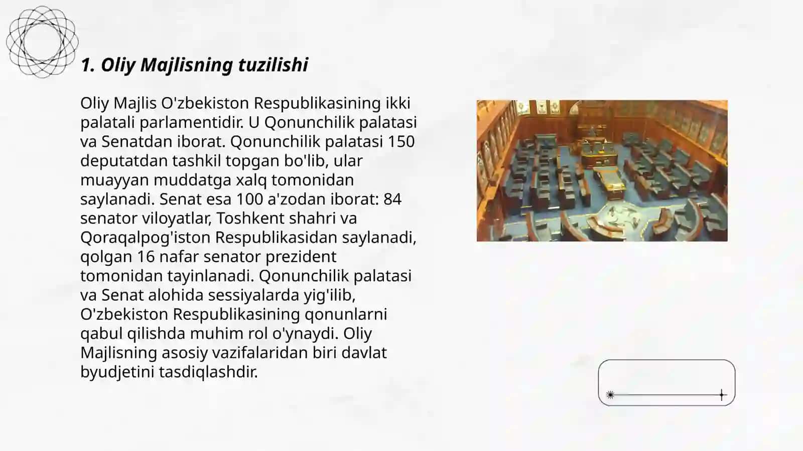 Oliy Majlis qonunchilik palatasining huquqiy holati 3