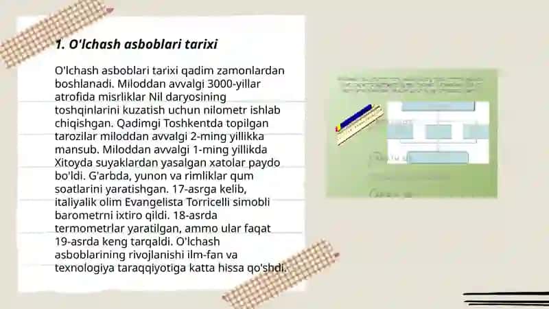 O'lchash asboblari tarixi 3
