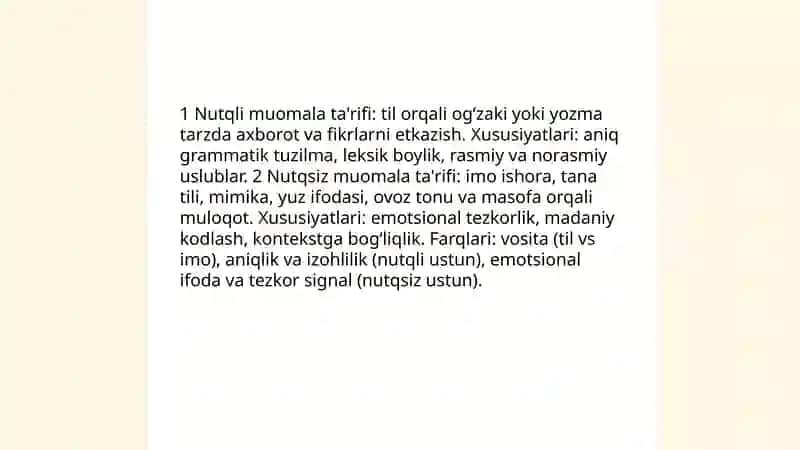 Nutqli va nutqsiz muomala 3