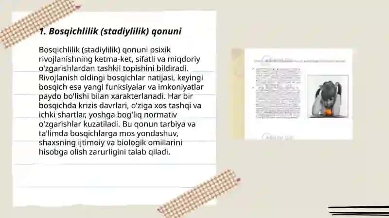 Psixik rivojlanishnig asosiy qonuniyatlari 3