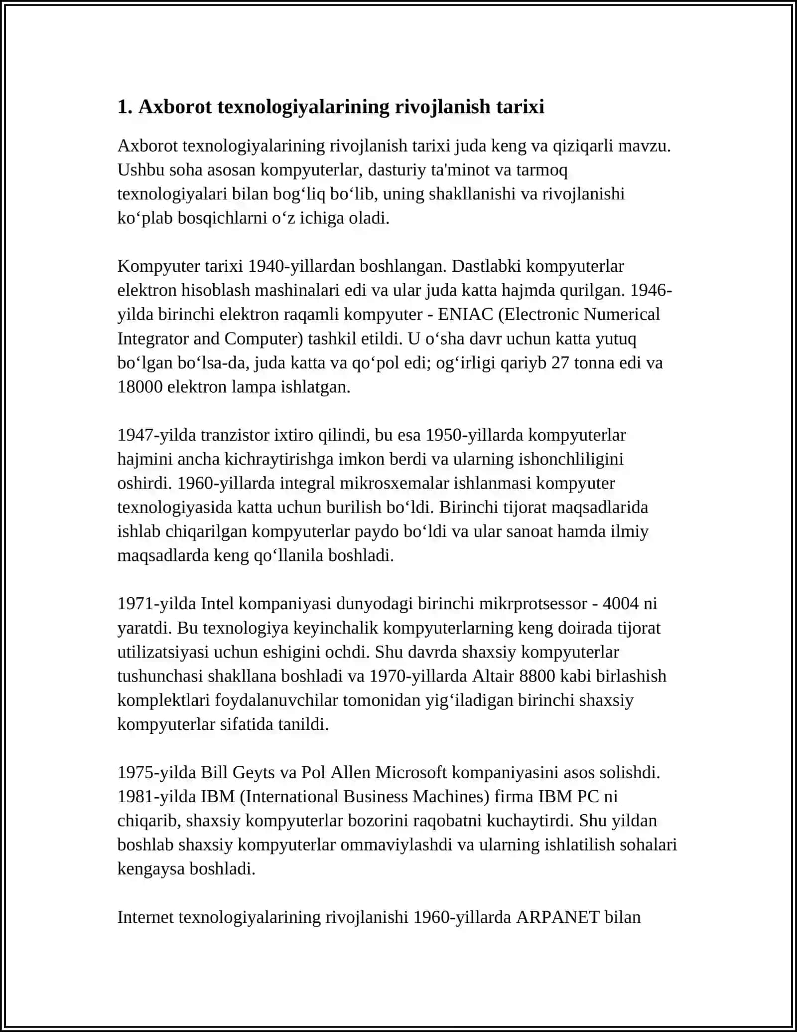 AXBORT TEHNALOGIYALARI EVOLUTSIYASIBOSQICHLARI 3
