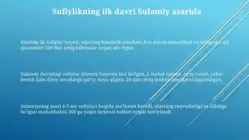 Sulamiyning "Tabaqotus-sufiya" asari 3