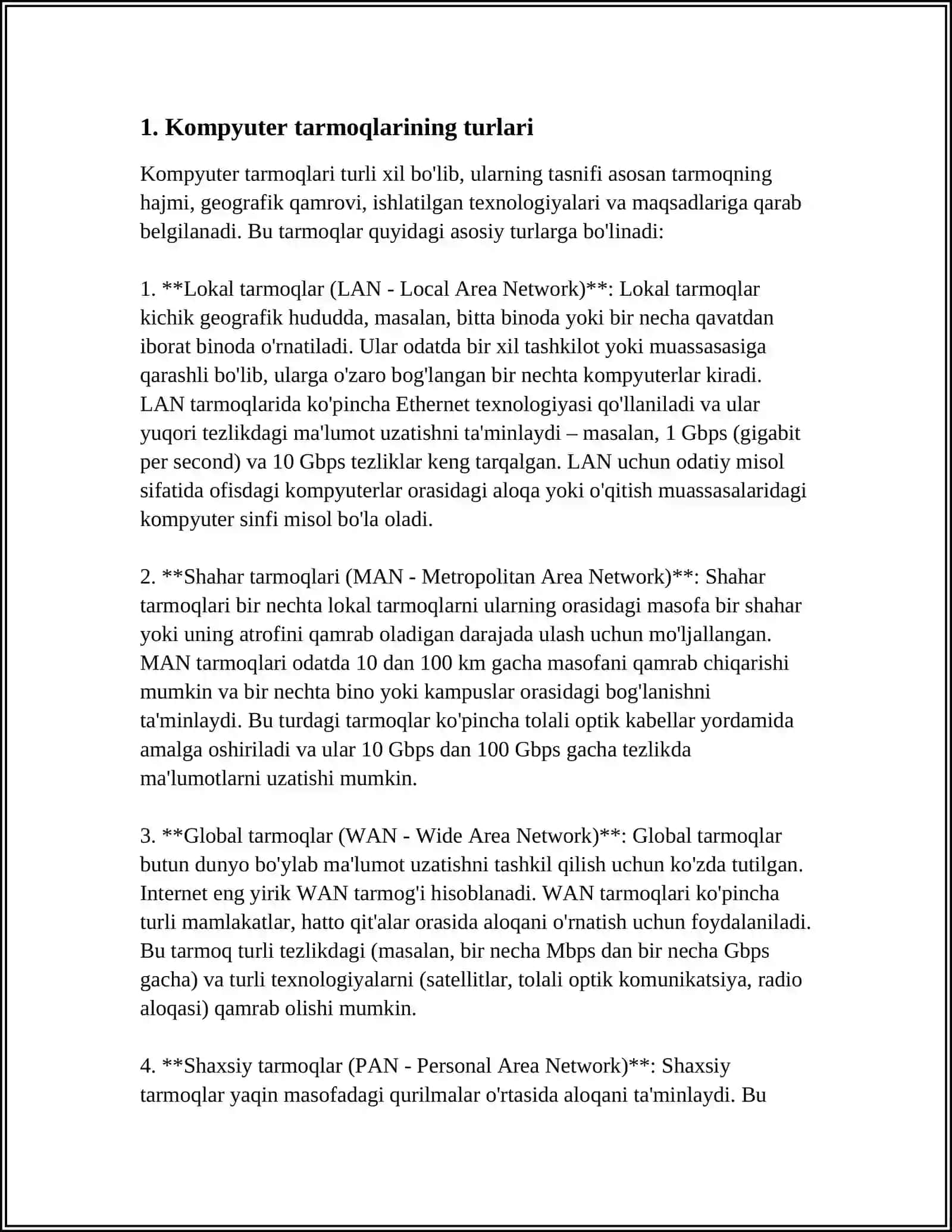 REFERAT KOMPYUTER TARMOQLARI 3