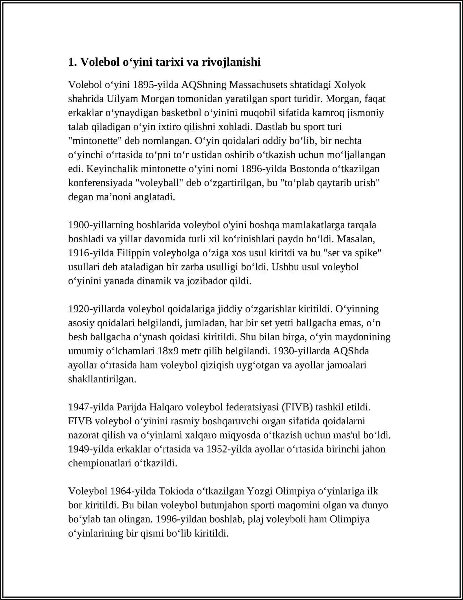 VOLEBOL OʻYINI HAQIDA 3