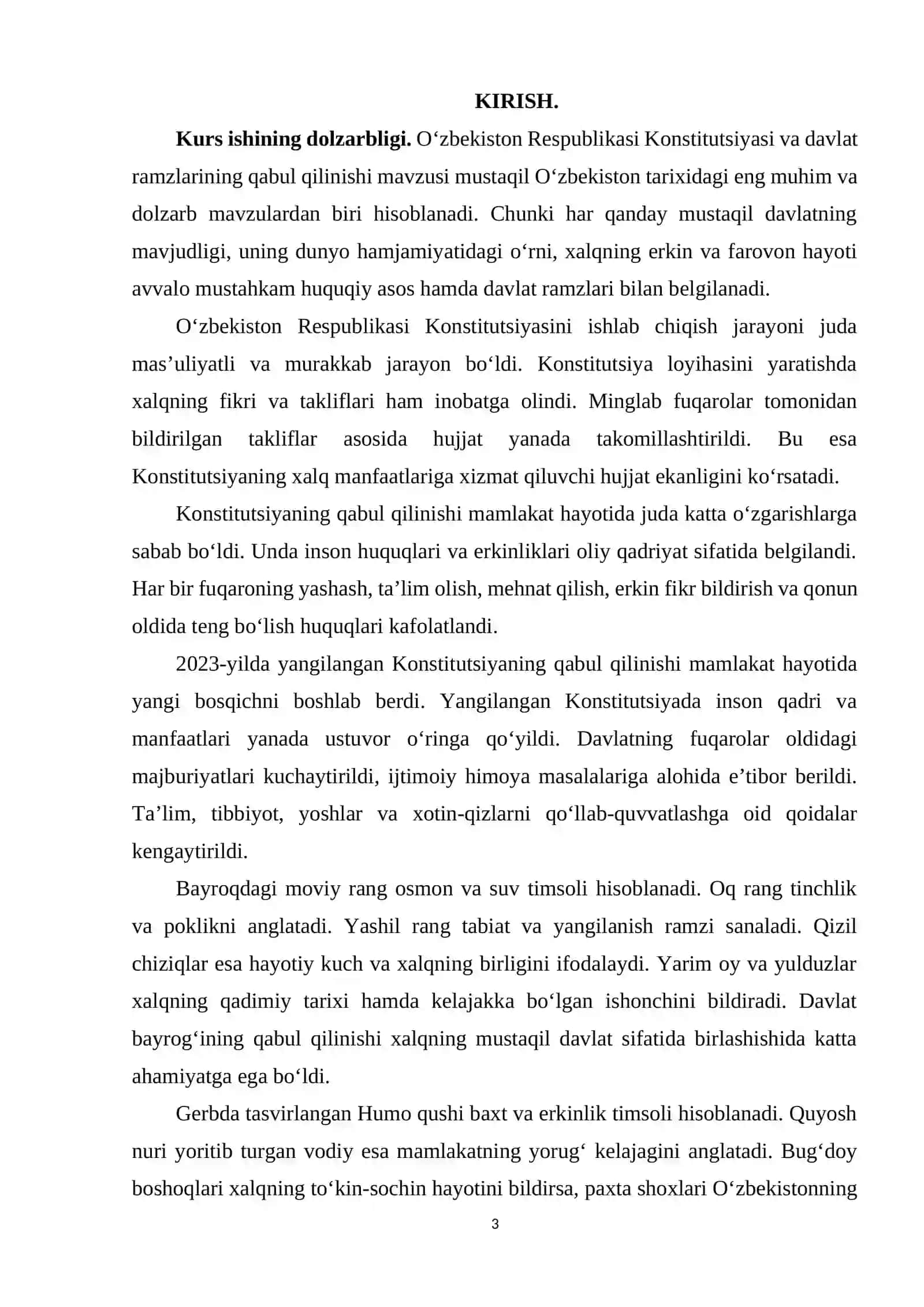 O'zbekiston Respublikasi Konstitutsiyasi va Davlat ramzlarining qabul qilinishi. 3