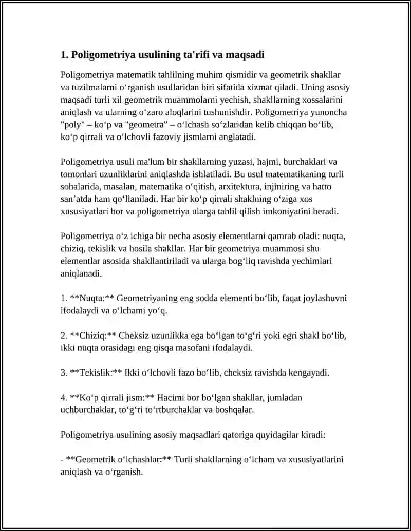 POLIGOMETRIYA USULINING ASOSIY PRINSPLARI 3