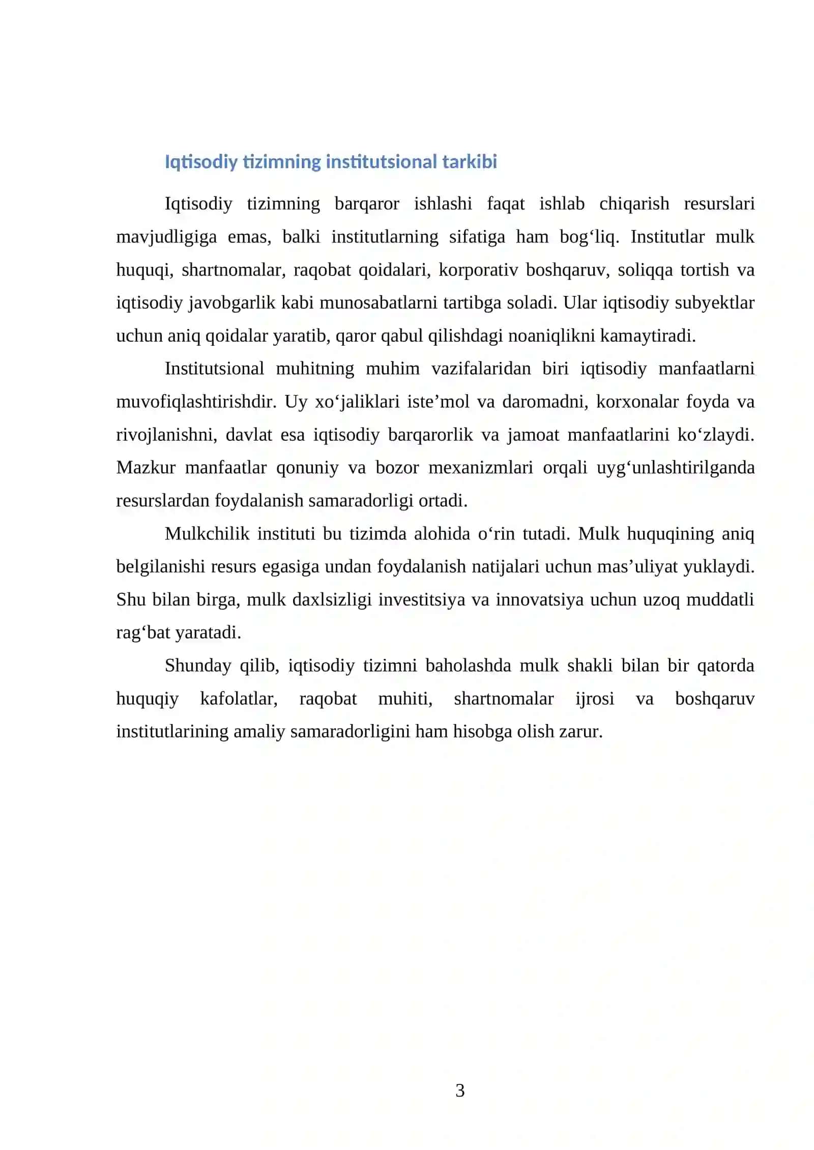 IQTISODIYOT NAZARIYASI FANIDAN 3