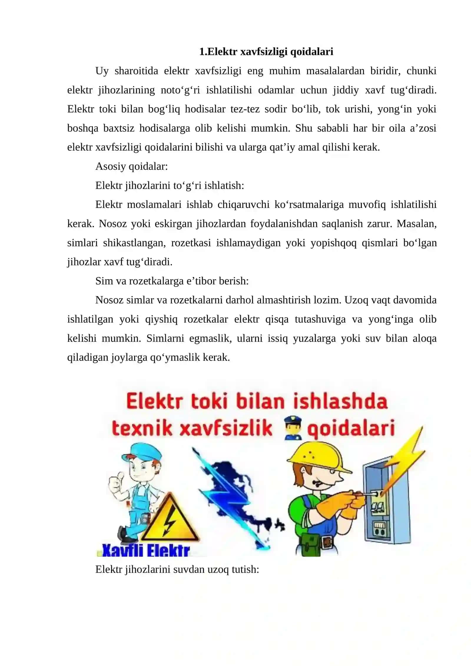 Uy sharoitida xavfsizlik qoidalari 3