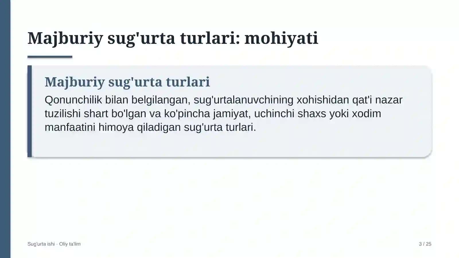 Akusherlik va ginekologiyada majburiy sug'urta turlari 3