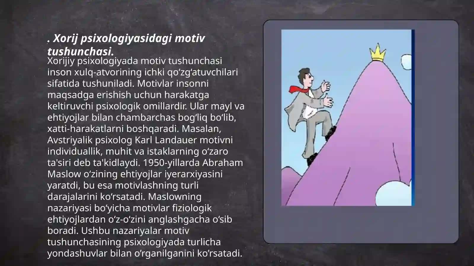 Xorij psixologiyasida mativ va mativatsiya muammosi 3