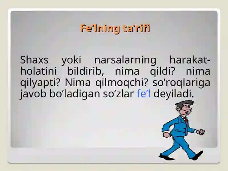 Harakat va holat fe'llari 3