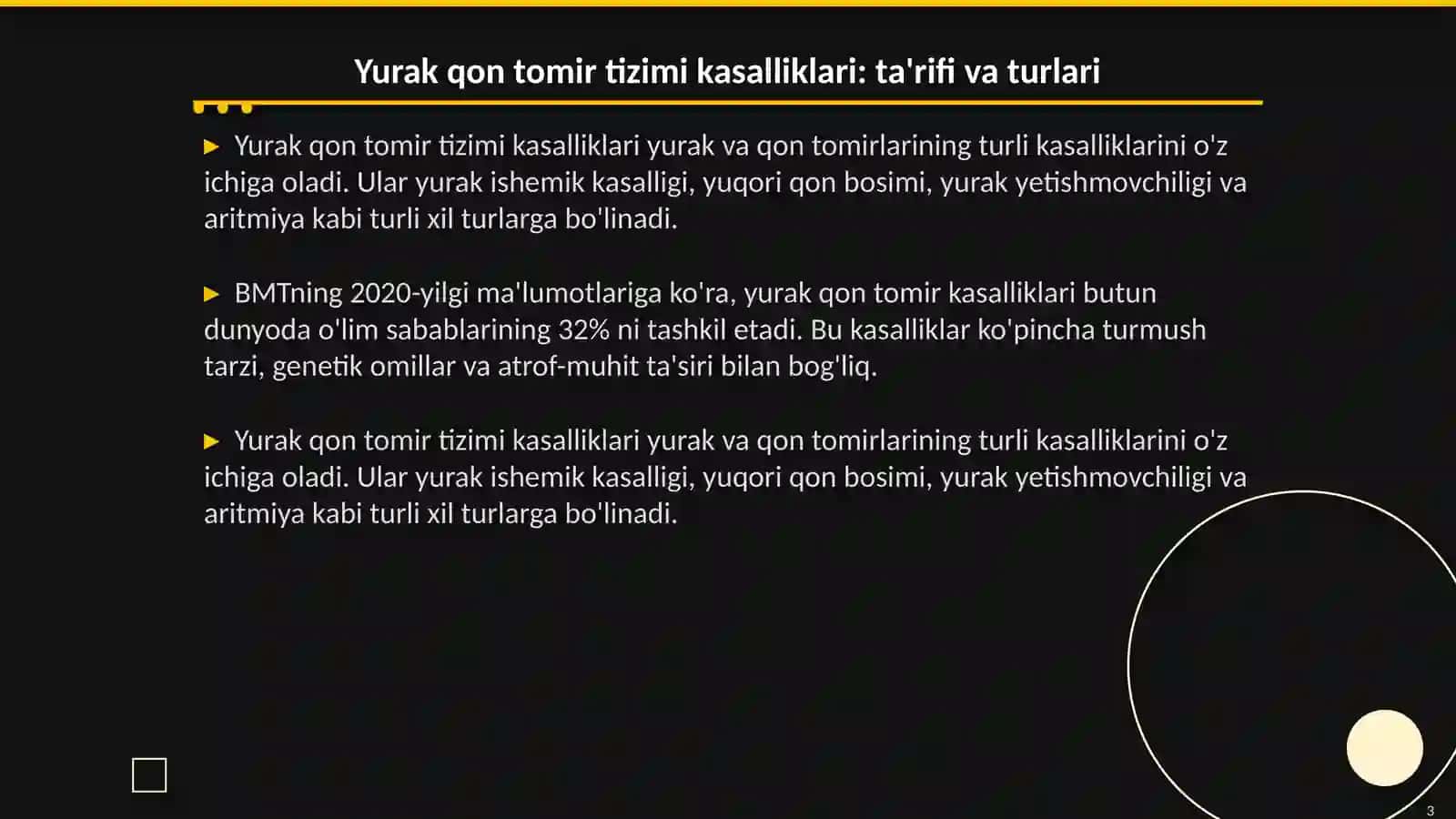 Yurak qon tomir tizimi kasalliklari 3