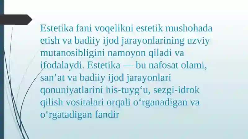 Estetika fani voqelik 3