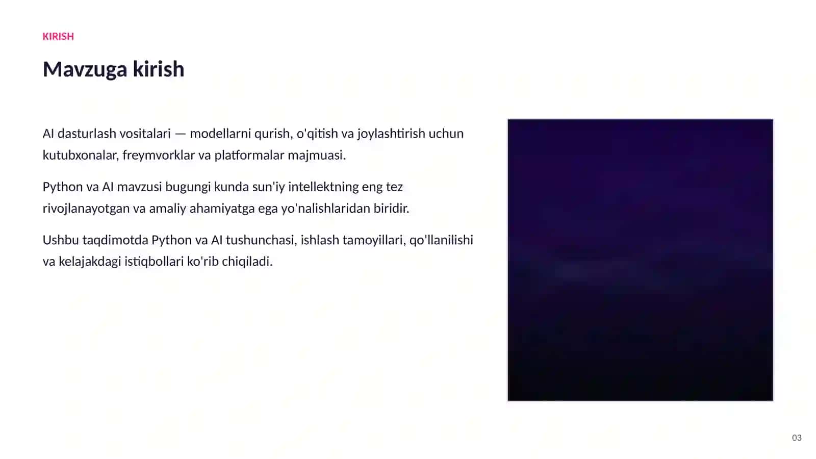 Python va AI — imkoniyatlar va istiqbollar 3