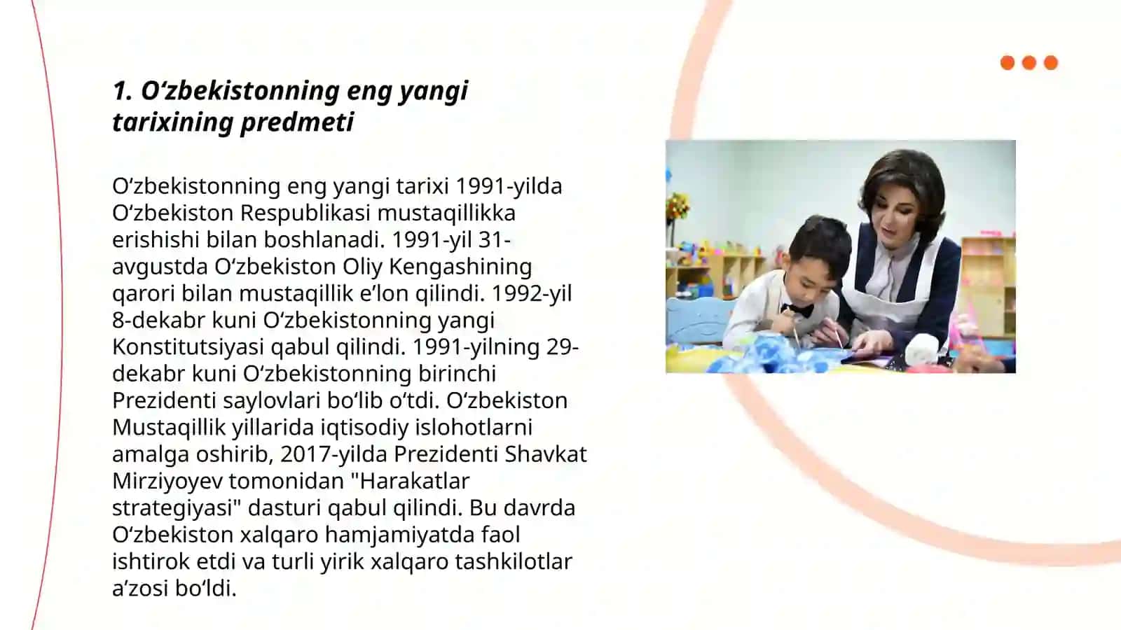 Oʻzbekistonning eng yangi tarixi" oʻquv fanining predmeti, maqsad va vazifalari, nazariy-metodologik tamoyillari 3