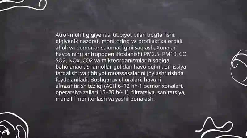 Atrof-muhit gigiyenasi va Shamollar Guli Tibbiyoti 3