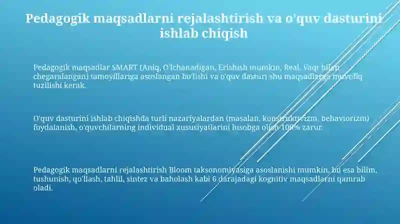 Pedagogik jarayonni rejalashtirish yòllari 3