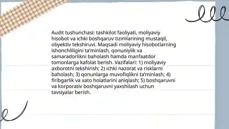 Auditga umumiy tavsif 3