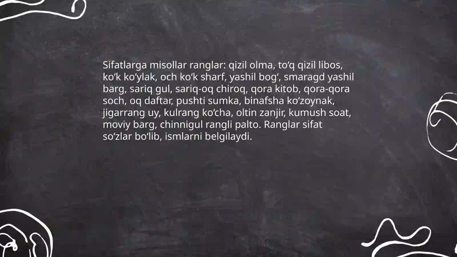 Sifatlarga misollar 3