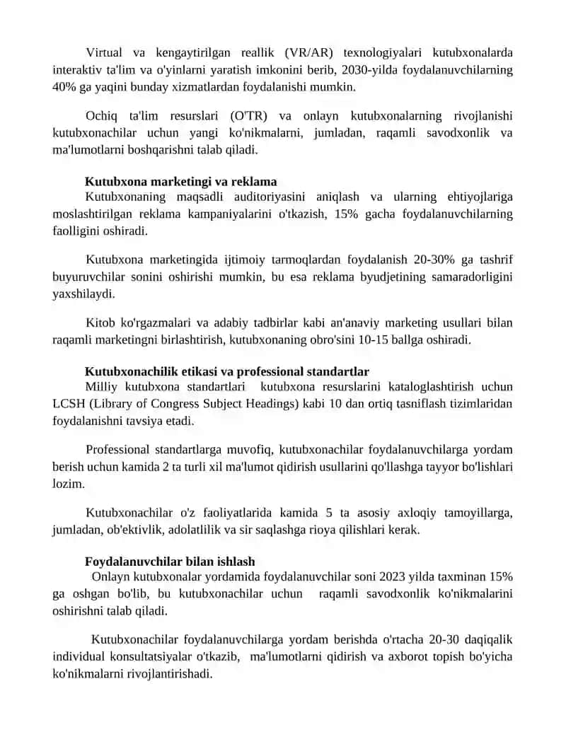 Kutubxonachilik kasbining umumiy va uziga xos tomonlari 3