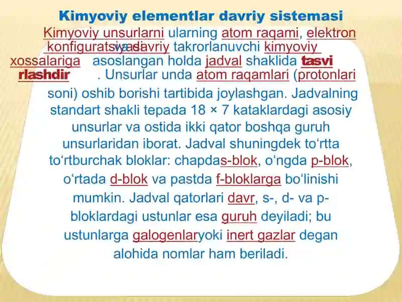 D.I.Mendeleyev davriy jadvali haqida tushuncha 3
