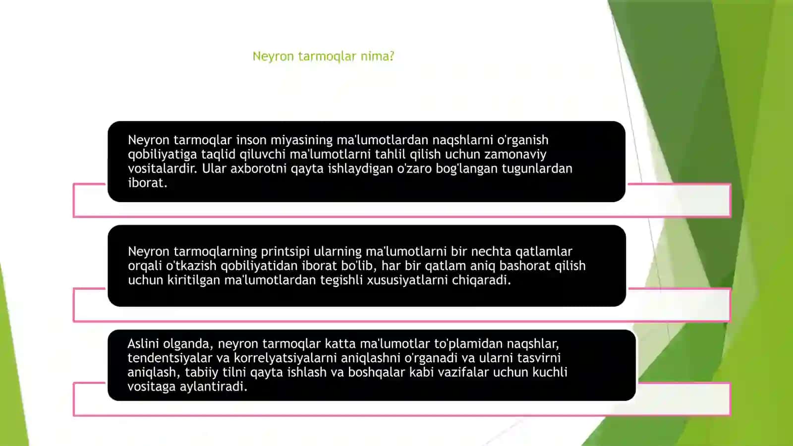 Neyrontarmoqlarma’lumotlarnitahlilqilish 3