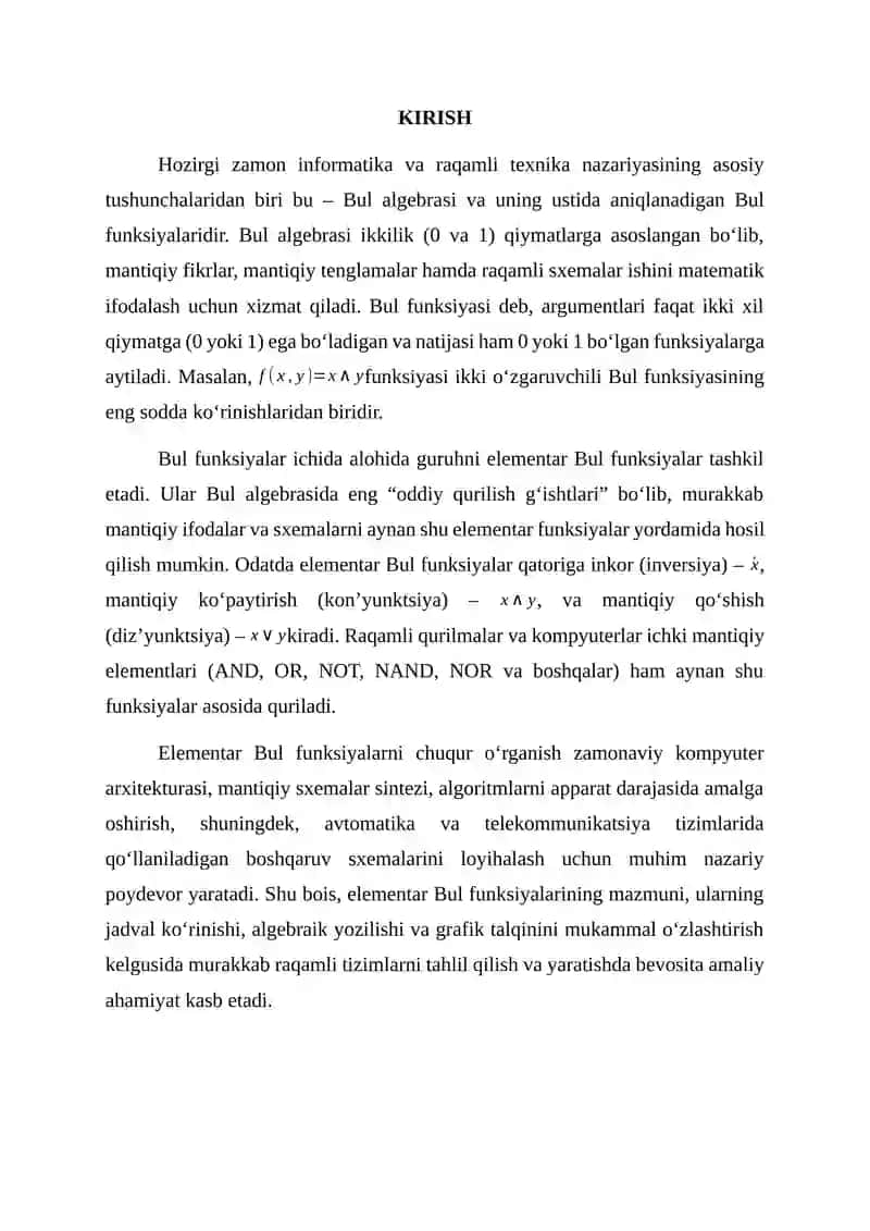 Elementar Bul funksiyalar 3