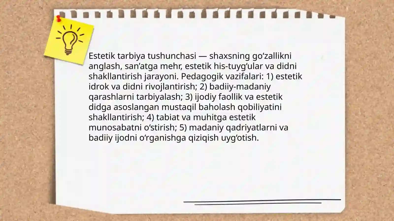 Estetik tarbiya berish vazifalari, metodlari va vositalari 3
