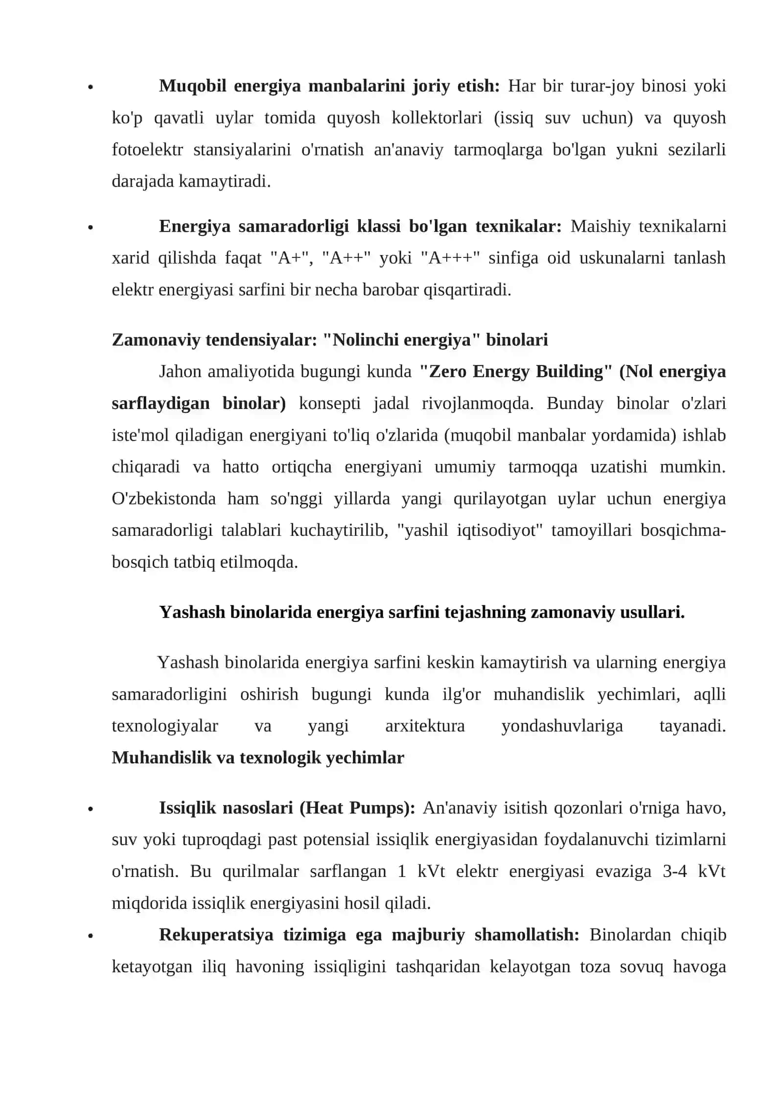 Yashash binolarida energosarflarni tejash usullarini tahlil qilish 3