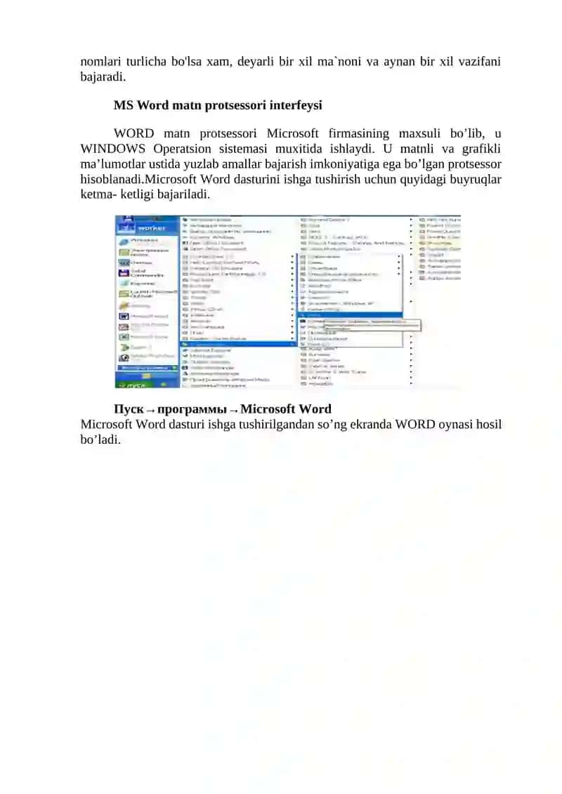 MICROSOFT WORDDA MATNLAR BILAN ISHLASH 3