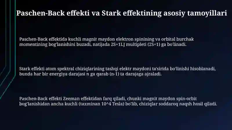 Paschen-Back and Stark effektlari 3