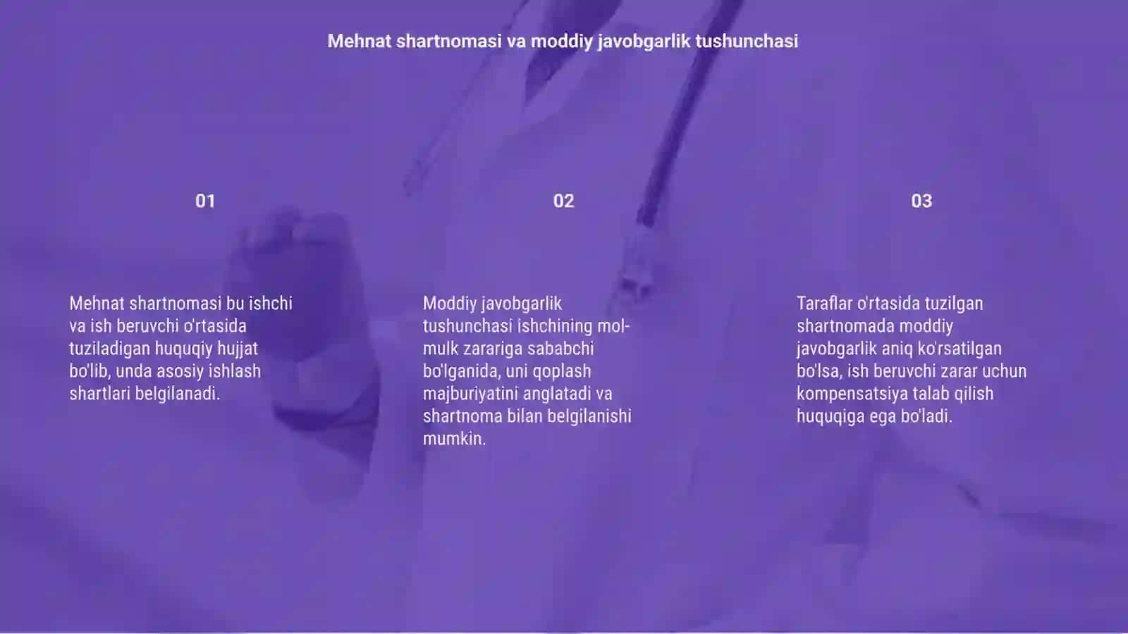 Mehnat shartnomasi va moddiy javobgarlik tushunchasi 3