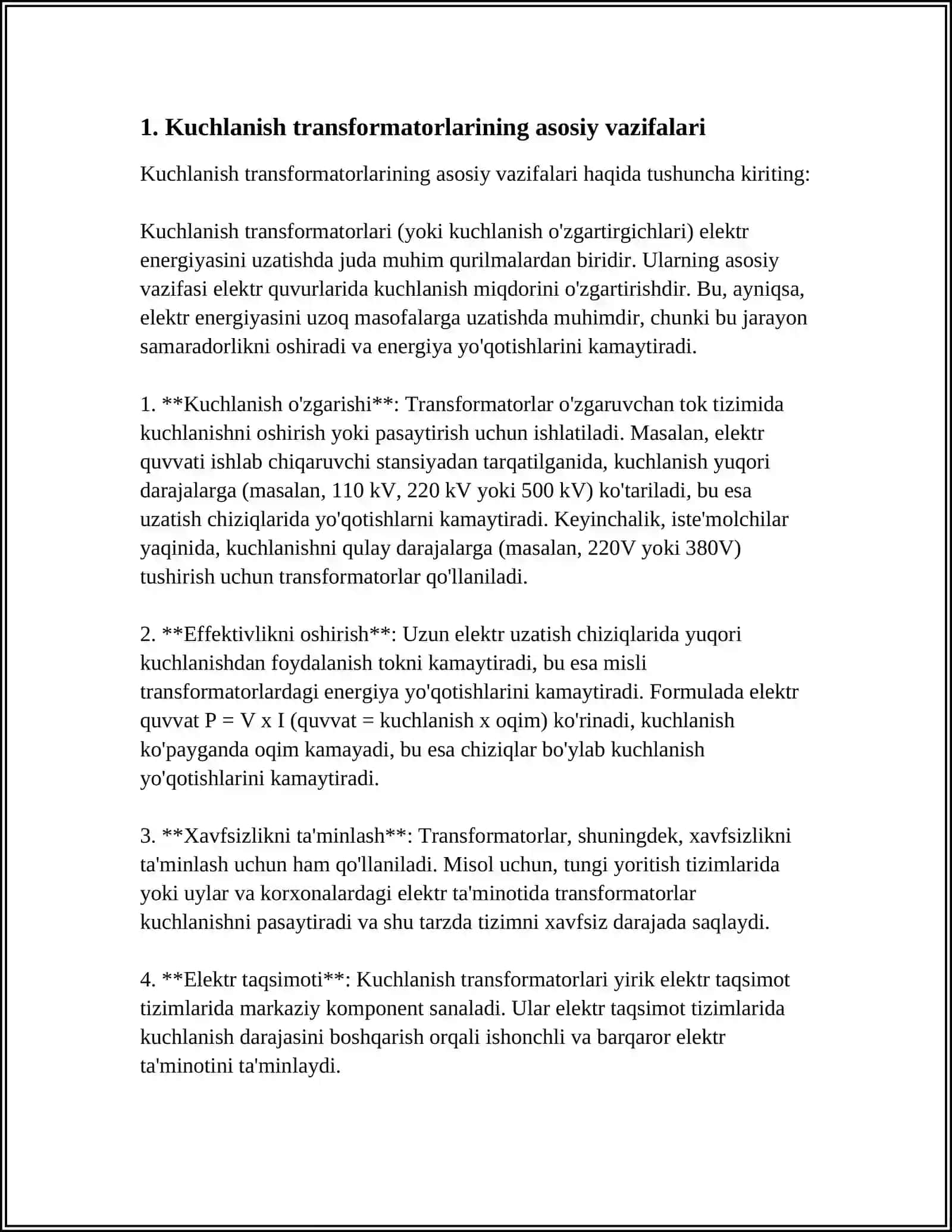 KUCHLANISH TRANSFORMATORLARI 3
