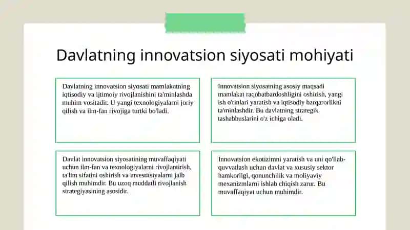 Davlatning innovatsion siyosati 3