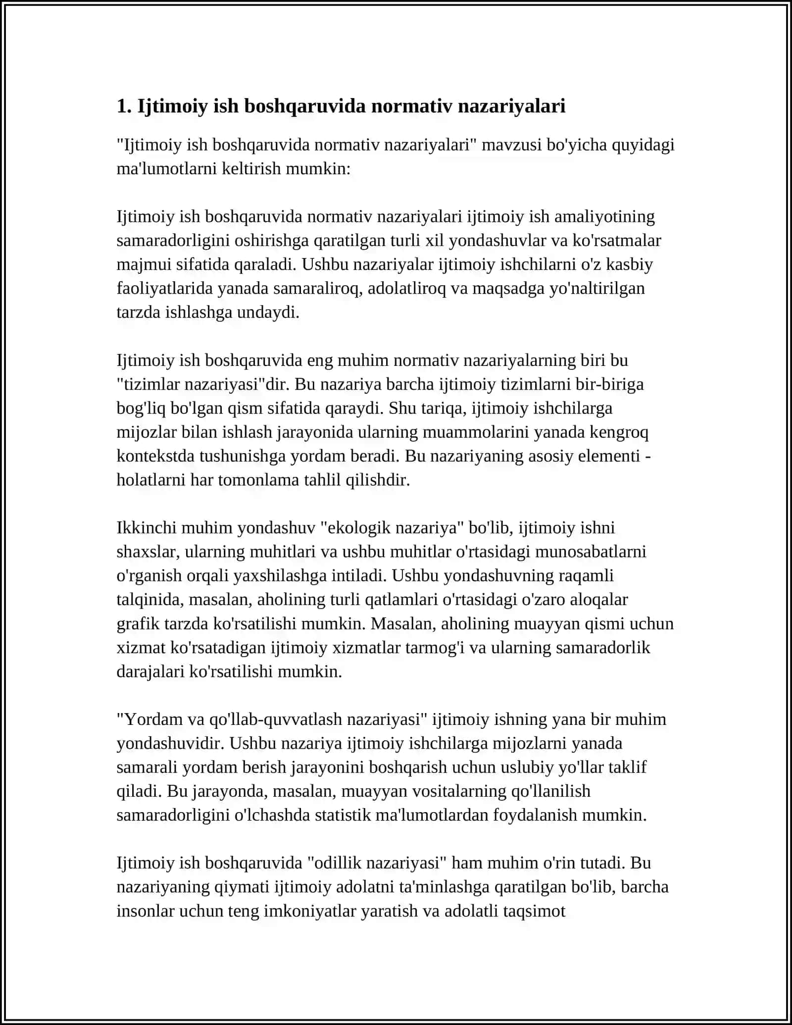 IJTIMOIY ISH BOSHQARUVIDA QO'LLANILADIGAN NAZARIY QARASHLAR 3