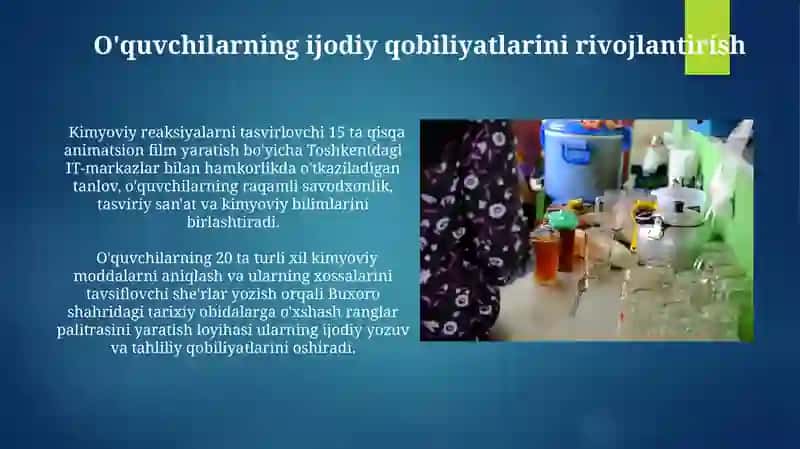 Kimyo fanidan qo'shimcha mashg'ulotlarni tashkil qilish va o'tkazish yo'llari 3