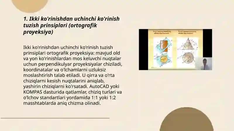 Detaining ikki ko'rinishiga ko'ra uchinchi ko'rinishini yasashda 3