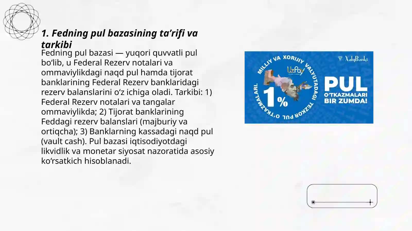 Fedning pul bazasi 3
