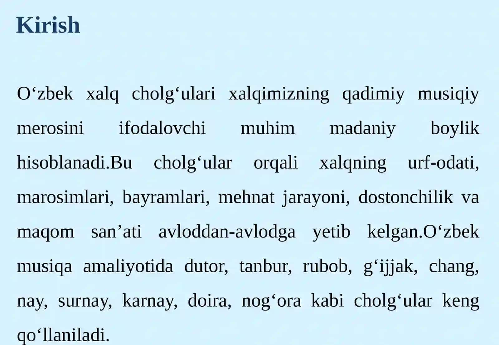 O‘zbek xalq cholg‘ulari 3