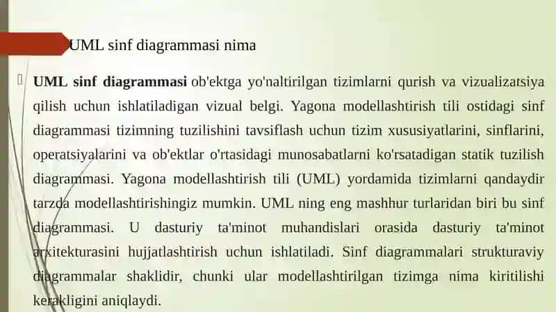 UML sinfdiagrammasi 3